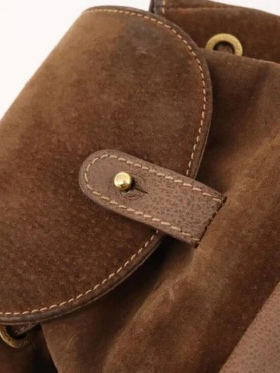 GUCCI Bamboo Backpack Suede Brown Gold 003 main image 11
